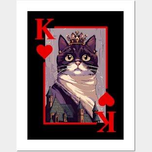 Cat King of Hearts Posters and Art